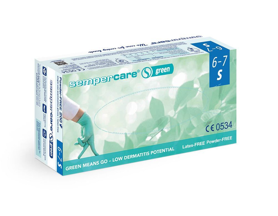 Image of Semper® GREEN, S-es méret, púdermentes nitril kesztyű, 200 db