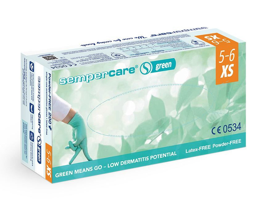 Image of Semper® GREEN, XS-es méret, púdermentes nitril kesztyű, 200 db